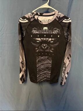 Venum Men’s Black & Gray Long Sleeve Compression Training Top